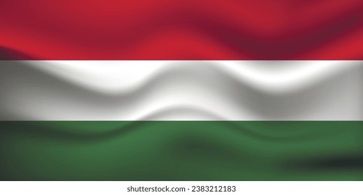 Flag of Hungary. Hungarian national symbol in official colors. Template icon. Abstract vector background.