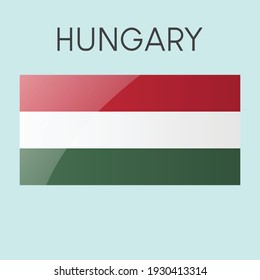 Flag of Hungary icon design, official colors and correct aspect ratio. Simple gradient vector illustration, eps 10

