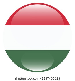 The flag of Hungary. Flag icon. Standard color. Circle icon flag. 3d illustration. Computer illustration. Digital illustration. Vector illustration.