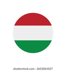Flag of Hungary. Hungary flag icon. Standard color. A round flag. Computer digital vector illustration.