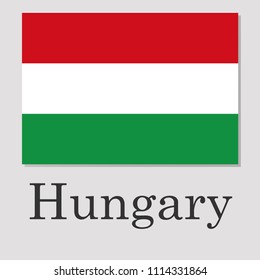flag of Hungary isolated on grey background