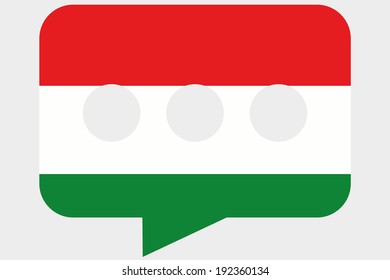 The flag of Hungary in a messaging bubble