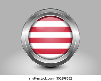 Flag of Hungary. Metal Round Icons. This is File from the Collection European Flags