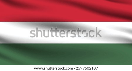 Flag of Hungary. Hungary flag official colors and proportion digital vector illustration. Wavy flag.