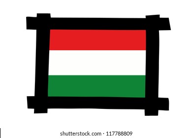 The flag of Hungary in a photo frame
