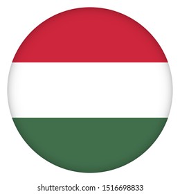 
Flag of Hungary round icon, badge or button. Hungarian national symbol. Template design, vector illustration. 