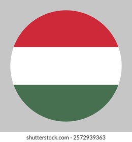 Flag of Hungary round shape, national symbol