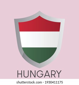 Bandera de Hungría diseño de icono de escudo, ilustración simple de vector gradiente, eps 10
