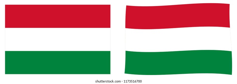 Flag of Hungary. Simple and slightly waving version.