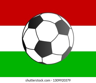 Flag of Hungary and soccer ball