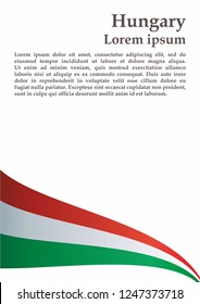 Flag of Hungary, Hungary. Template for award design, an official document with the flag of Hungary. Bright, colorful vector illustration.