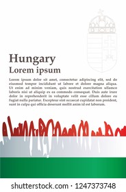 Flag of Hungary, Hungary. Template for award design, an official document with the flag of Hungary. Bright, colorful vector illustration.