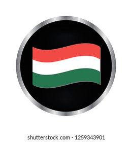 flag of Hungary - vector icon on a black button