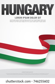 Flag of Hungary, vector illustration, card layout design