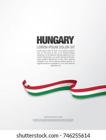 Flag of Hungary, vector illustration, card layout design