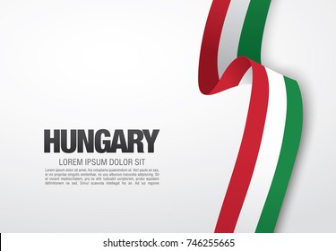 Flag of Hungary, vector illustration, card layout design