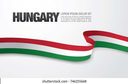 Flag of Hungary, vector illustration, card layout design