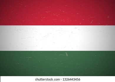 Flag of Hungary. Vector illustration. Grunge background