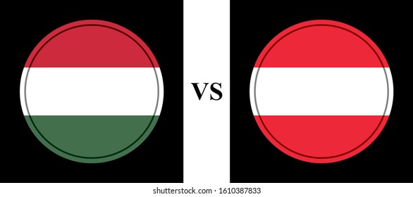 flag hungary vs austria. vector background