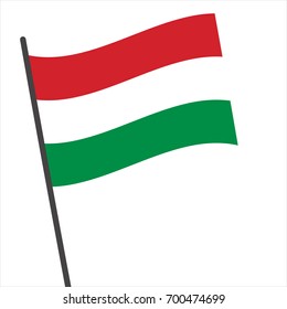 Flag of Hungary , Hungary flag waving isolated vector illustration