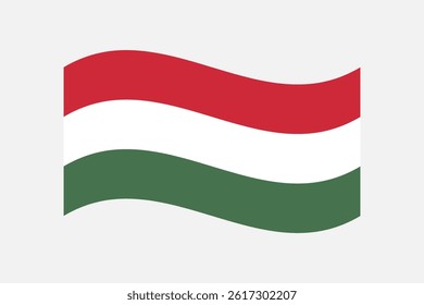 Flag of Hungary. Hungary wavy flag digital vector illustration. Fluttering flag.