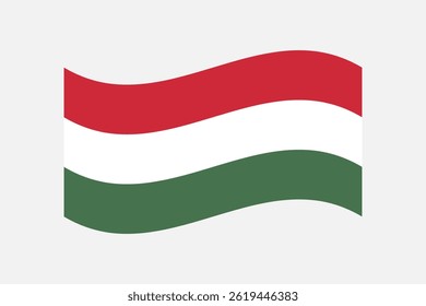 Flag of Hungary. Hungary wavy flag digital vector illustration. Fluttering flag.