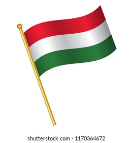 Flag of Hungary,Hungary  flag Golden waving isolated vector illustration eps10.