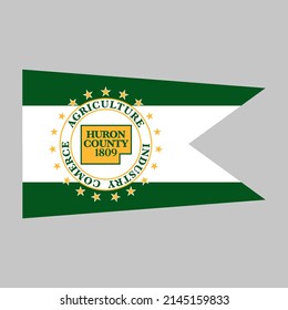 Flag of Huron County, Ohio, USA. 