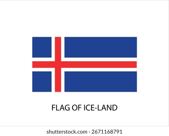 BANDERA DE VECTOR DE TIERRA DE HIELO, ILUSTRACIÓN TIPOGRAFÍA DE FONDO BLANCO