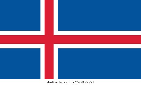 Flag of Iceland, 16:9 Format, Iceland Flag, Vector Images