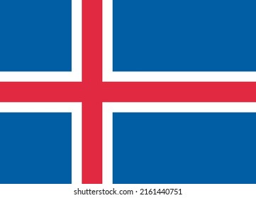 Bandera de Islandia. Proporción exacta y colores oficiales.