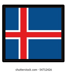 Flag of Iceland with black frame