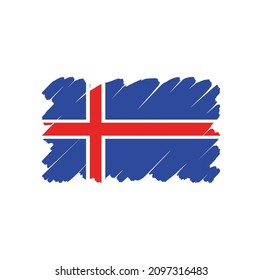 Flag of Iceland, brush stroke background