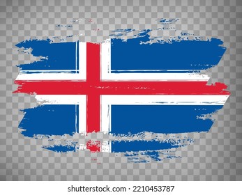Bandera del fondo del pincel de Islandia.  Bandera de Islandia en fondo transparente para tu diseño de sitio web, aplicación, interfaz de usuario.  Vector de material. EPS10.