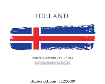Flag of Iceland, brush stroke background