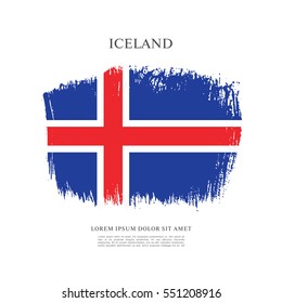 Flag of Iceland, brush stroke background