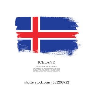 Flag of Iceland, brush stroke background