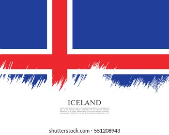 Flag of Iceland, brush stroke background