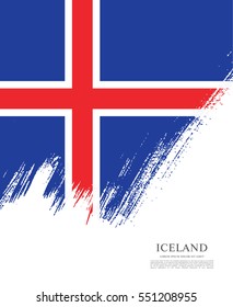 Flag of Iceland, brush stroke background