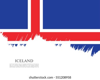 Flag of Iceland, brush stroke background