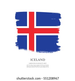 Flag of Iceland, brush stroke background
