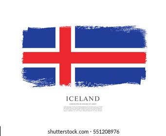 Flag of Iceland, brush stroke background