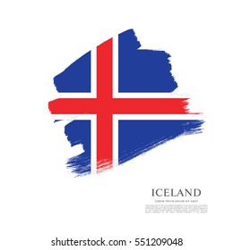Flag of Iceland, brush stroke background