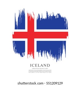 Flag of Iceland, brush stroke background