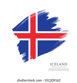 Flag of Iceland, brush stroke background