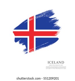 Flag of Iceland, brush stroke background