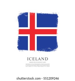 Flag of Iceland, brush stroke background