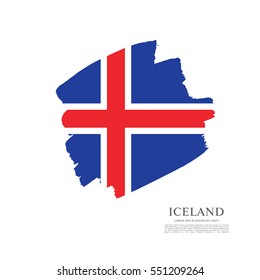 Flag of Iceland, brush stroke background