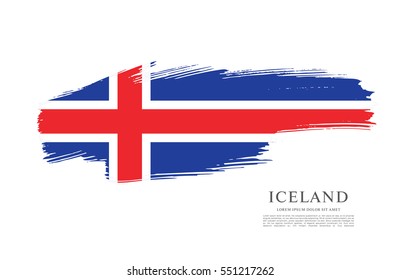 Flag of Iceland, brush stroke background