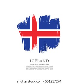 Flag of Iceland, brush stroke background